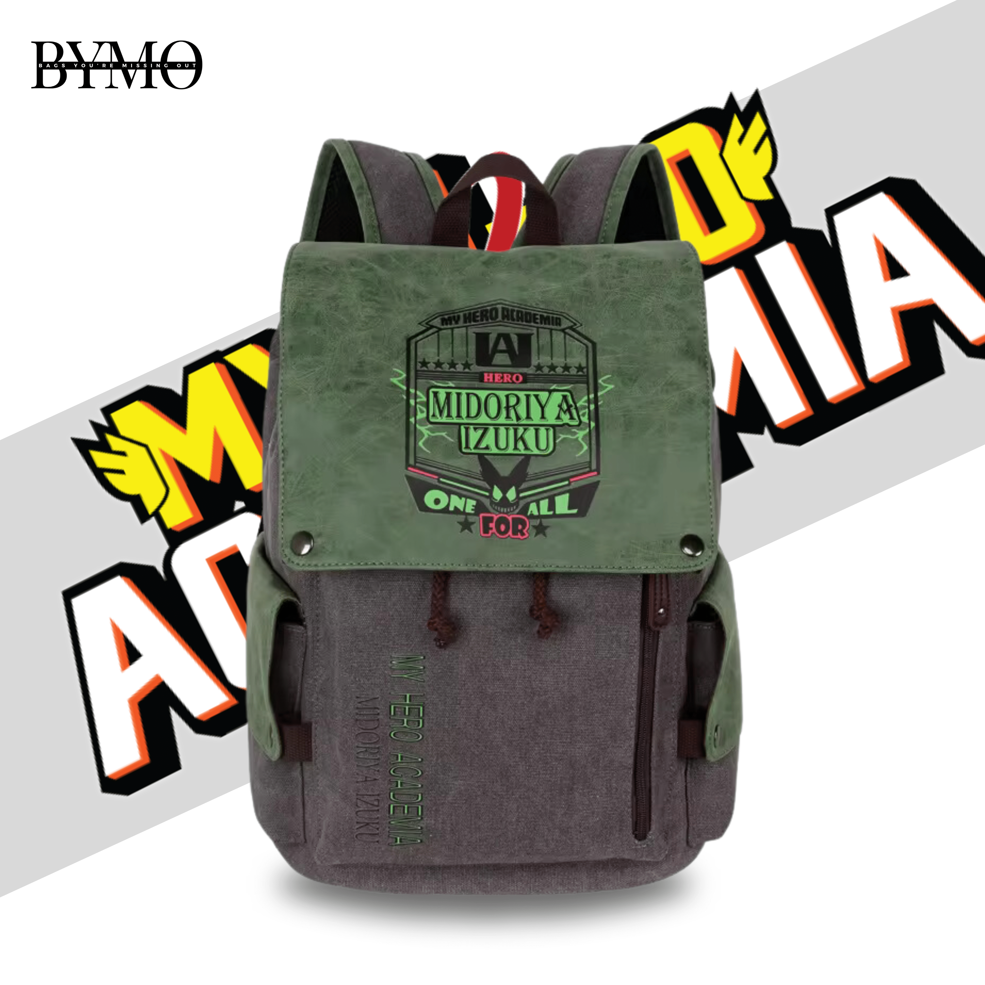 White and Black Light Moon Illustrative Anime Samurai Avatar (3) MY HERO ACADEMIA CANVAS BACKAPCK - Image 1
